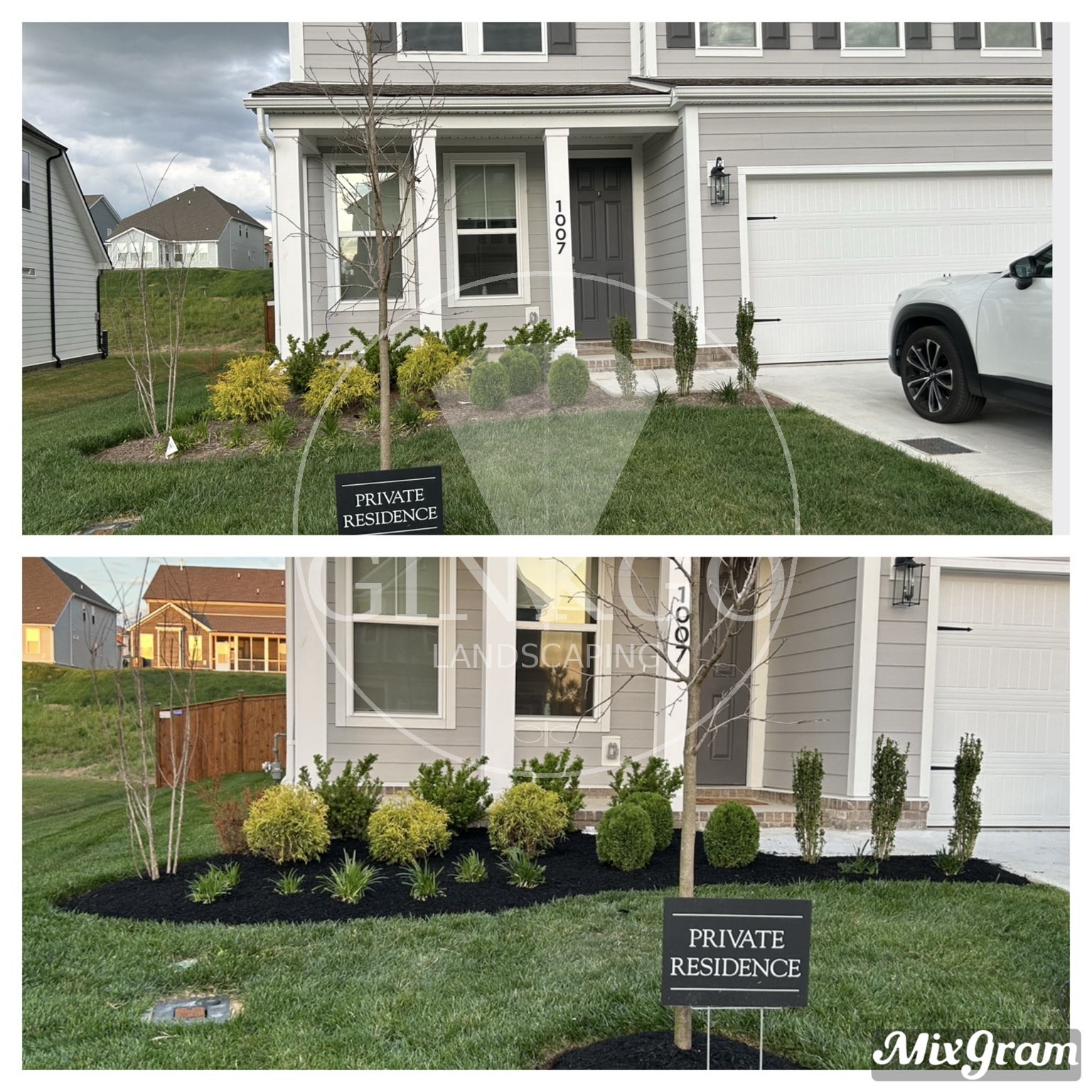 Real residential landscape installation