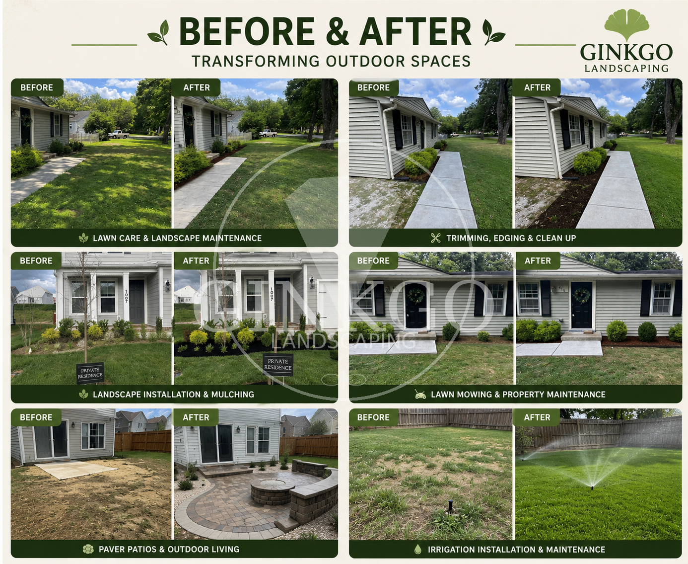 Before and after landscaping showcase